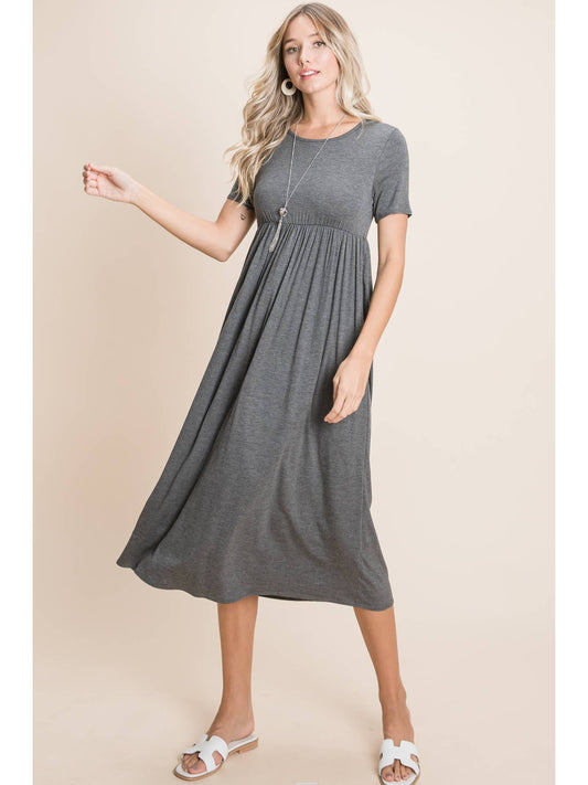 Gray Comfy Midi Dress