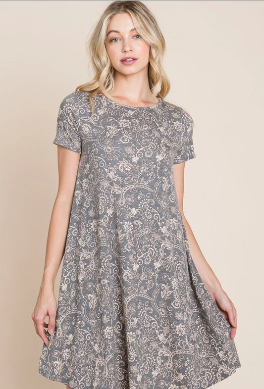 Paisley Gray Comfy Tunic Dress